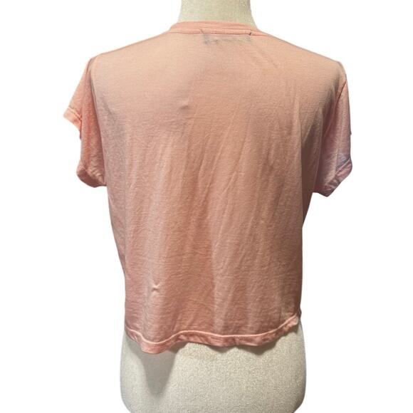Reformation 100% Tencel Cropped Tee Shirt Pink Size S - Picture 2 of 6